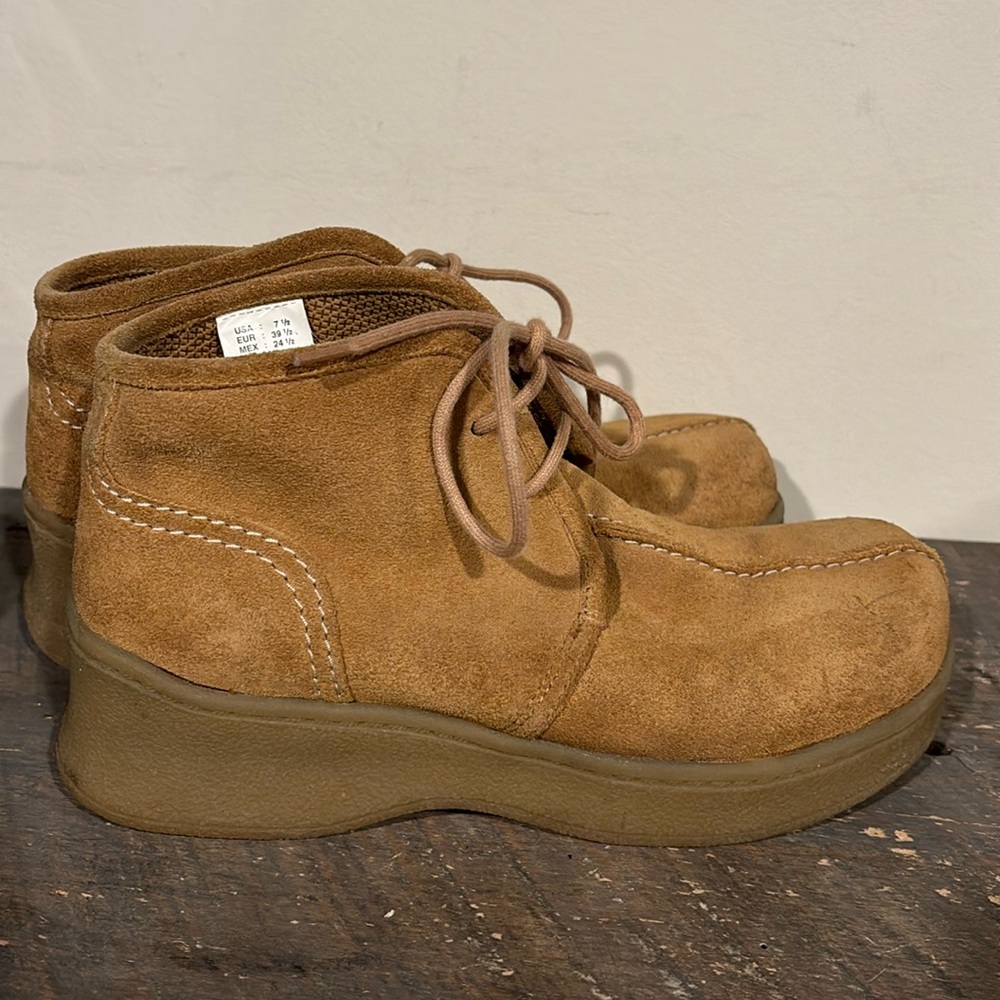 Lower West Side Chukka suede platform boots vintage